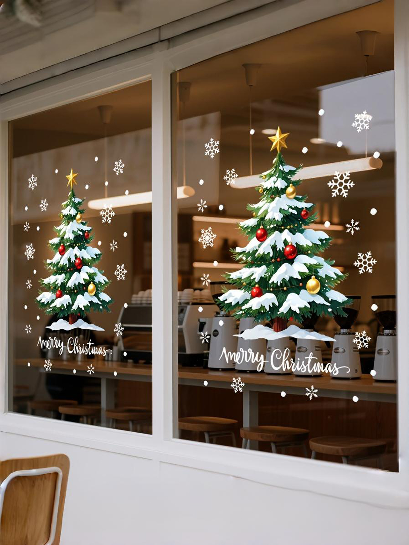Christmas Tree Window Stickers Set
